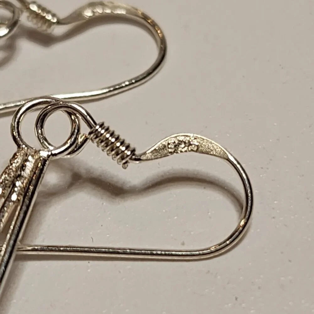 925 Silver Heart Dangle Earrings